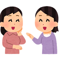 おしゃべりを楽しむ女性二人のイメージイラスト