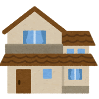 二階建ての大きな家屋のイメージイラスト
