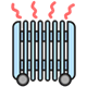 暖気を発して稼働中のパネルヒーターのイメージイラスト