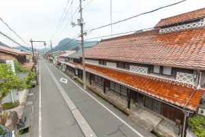 瓦屋根の日本家屋や、歴史を感じる建物が街道奥まで続く中町周辺の本通り沿いの写真