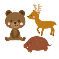 熊と鹿と猪のイメージイラスト
