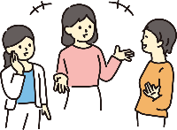 ご近所付き合いをされる方のイメージイラスと