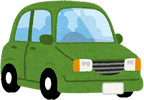 緑色の小型車のイラスト