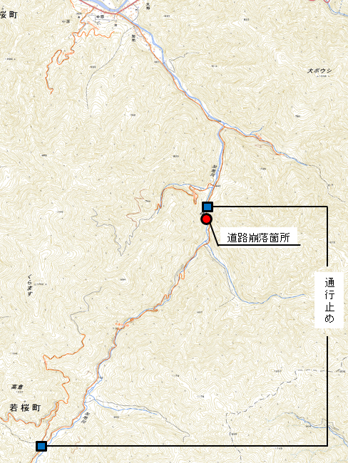 通行止め区間位置図